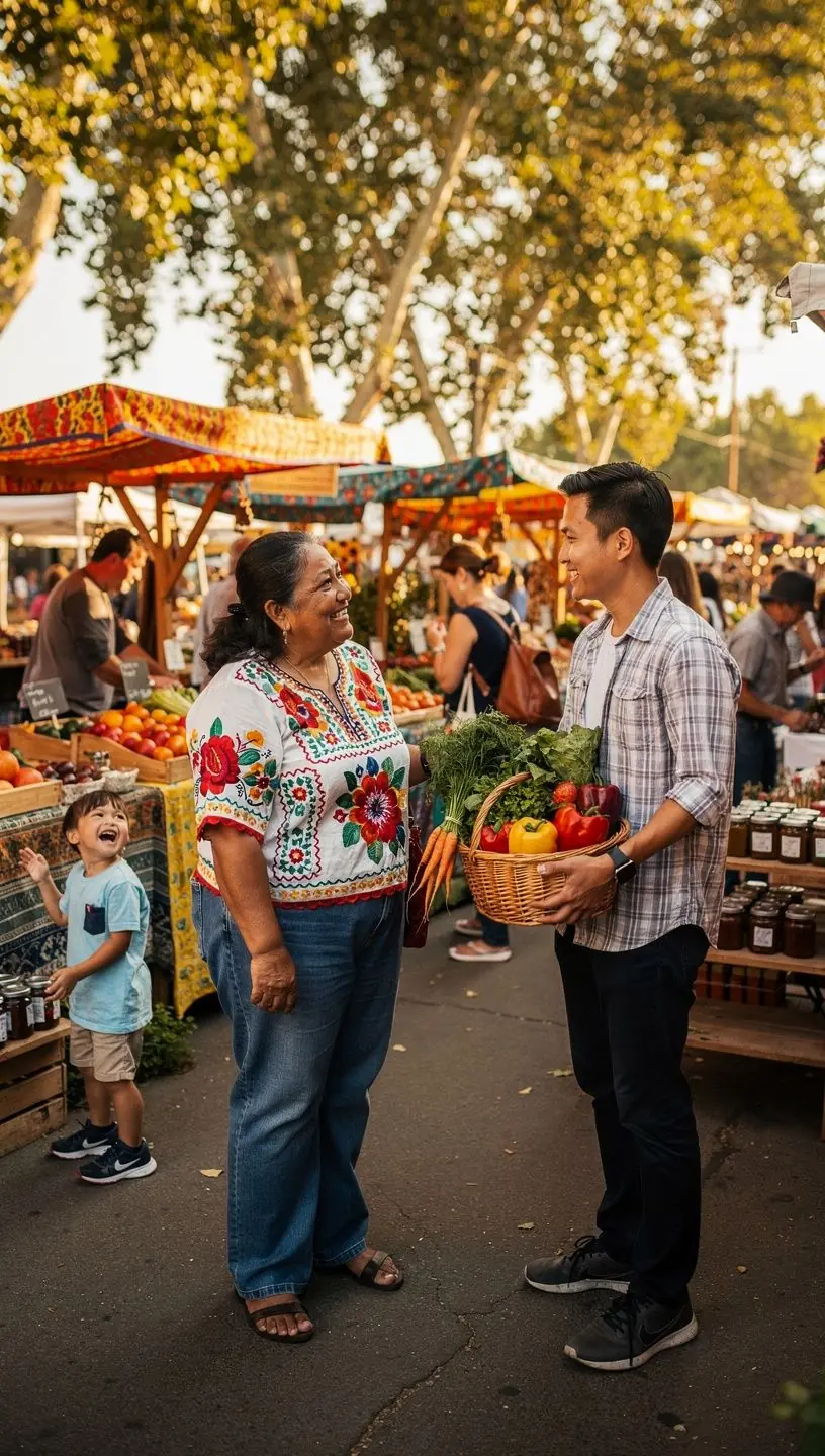 Diverse group of community members sharing ideas in a collaborative setting.